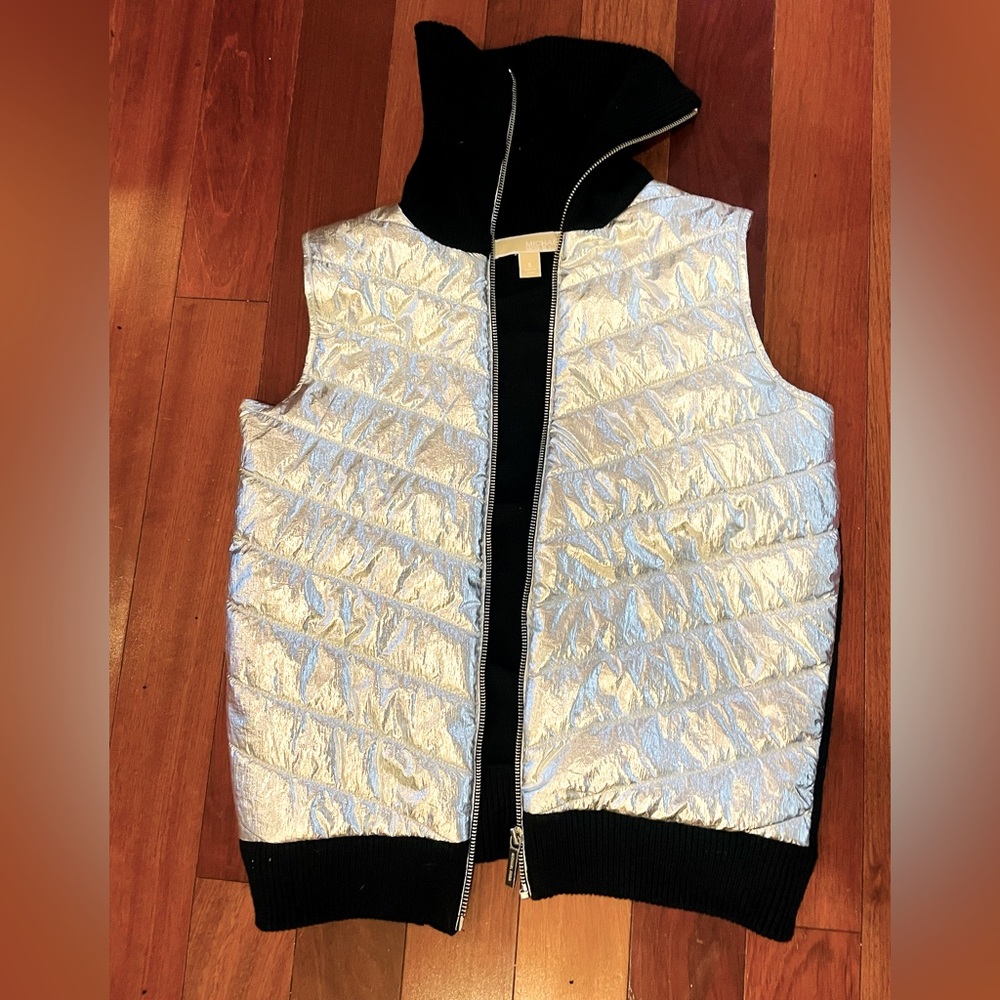 Michael Kors-Silver metallic vest- Small -super cute!